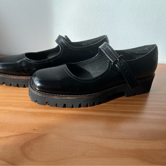 Intentionally Blank, Veronica Box Leather Lug Sole Mary Jane Shoes, Black, US 10 - Picture 7 of 8